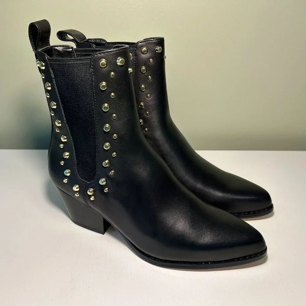 Michael Kors Kinlee Astor Studded Leather Ankle Boot - Picture 9 of 12